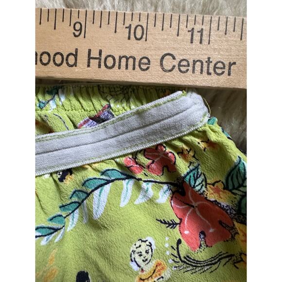 Loco Lindo Women Crop Pants Boho Rayon Elastic Waist green Hawaii Beach Sz S - Picture 6 of 14